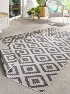 In- & Outdoor-Wendeteppich Malta in Grau/Creme