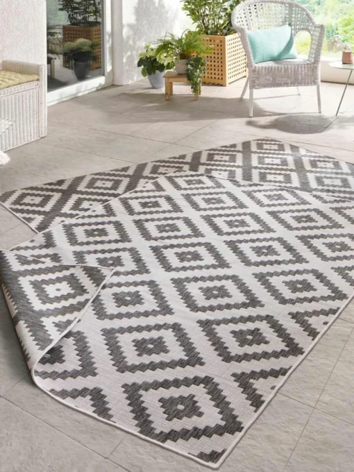 In- & Outdoor-Wendeteppich Malta in Grau/Creme