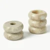 2in1 Kerzen- und Teelichthalter Orta aus Marmor, 2er-Set