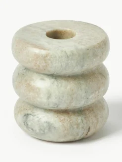 2in1 Kerzen- und Teelichthalter Orta aus Marmor, 2er-Set