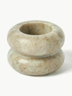 2in1 Kerzen- und Teelichthalter Orta aus Marmor, 2er-Set
