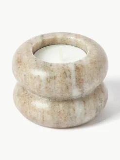 2in1 Kerzen- und Teelichthalter Orta aus Marmor, 2er-Set