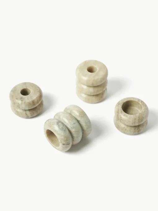 2in1 Kerzen- und Teelichthalter Orta aus Marmor, 2er-Set