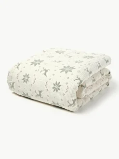Jacquard-Tagesdecke Cianna mit Weihnachtsmuster