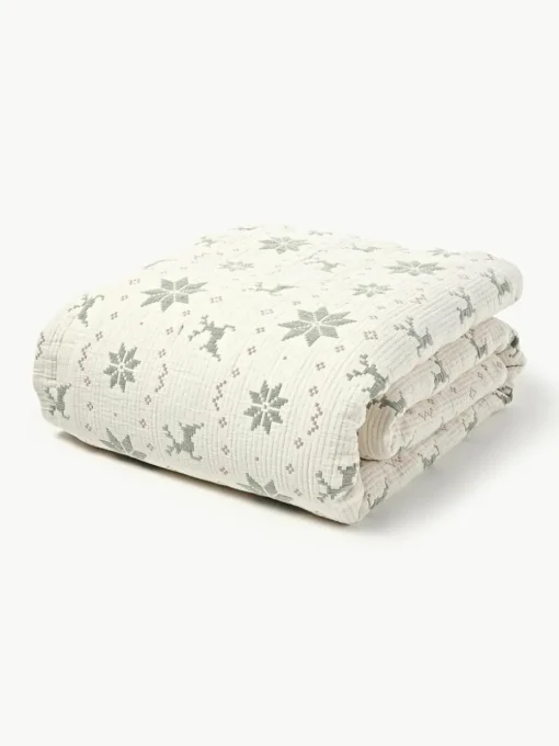 Jacquard-Tagesdecke Cianna mit Weihnachtsmuster