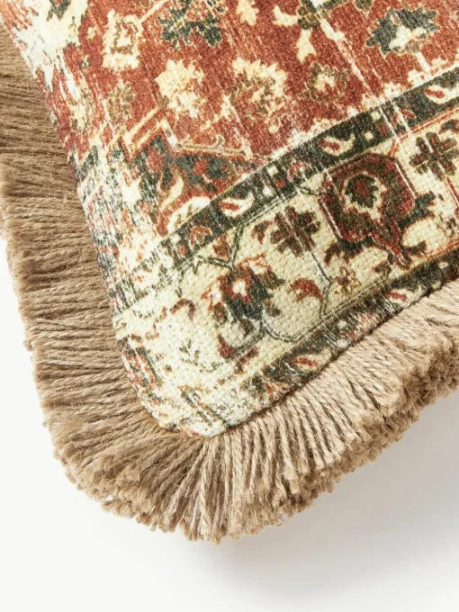 Jute-Kissenhülle Nario mit Fransen