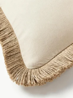 Jute-Kissenhülle Nario mit Fransen