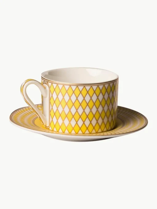 Kaffeetassen Chess mit Untertassen, 4er-Set