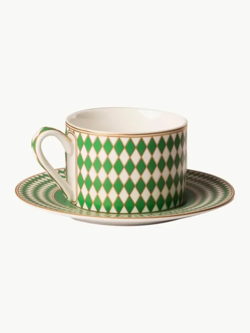 Kaffeetassen Chess mit Untertassen, 4er-Set