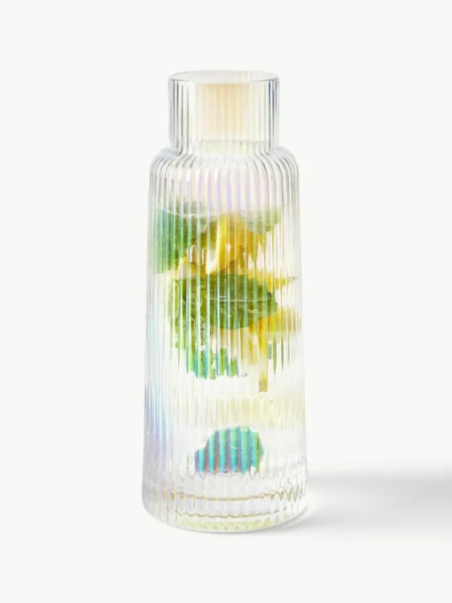 Karaffe Minna mit irisierender Oberfläche und Rillenrelief, 1.1 L