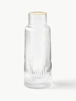 Karaffe Minna mit Rillenrelief und Goldrand, 1.1 L