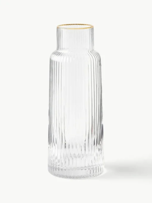 Karaffe Minna mit Rillenrelief und Goldrand, 1.1 L