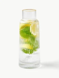 Karaffe Minna mit Rillenrelief und Goldrand, 1.1 L