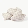 Kariertes Samt-Dekokissen Knot