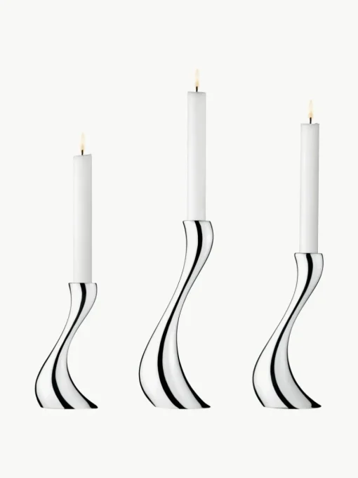 Kerzenhalter Cobra aus Edelstahl, 3er-Set