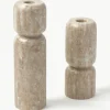 Kerzenhalter Como aus Marmor, 2er-Set