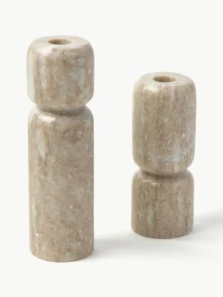 Kerzenhalter Como aus Marmor, 2er-Set