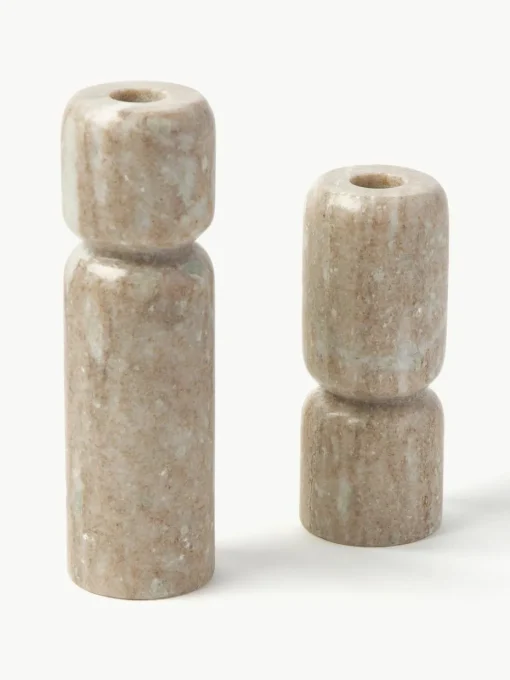 Kerzenhalter Como aus Marmor, 2er-Set