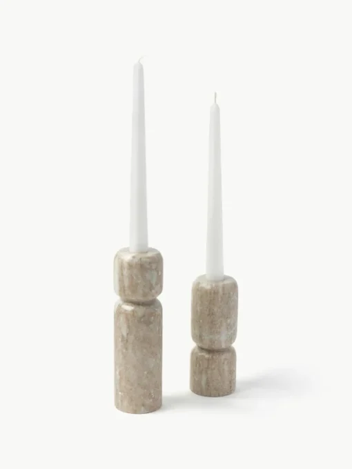 Kerzenhalter Como aus Marmor, 2er-Set