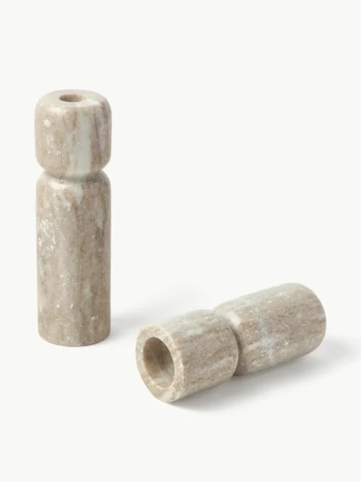 Kerzenhalter Como aus Marmor, 2er-Set