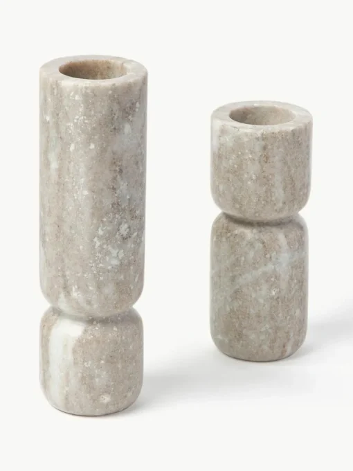 Kerzenhalter Como aus Marmor, 2er-Set