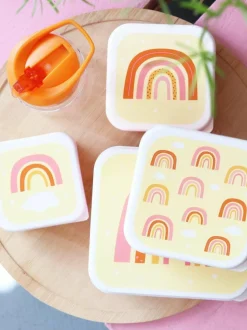 Kinder-Lunchboxen Rainbows, 4er-Set