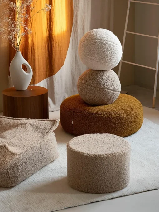 Kinder-Pouf Sugar aus Teddy, Ø 65 cm