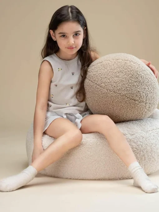 Kinder-Pouf Sugar aus Teddy, Ø 65 cm