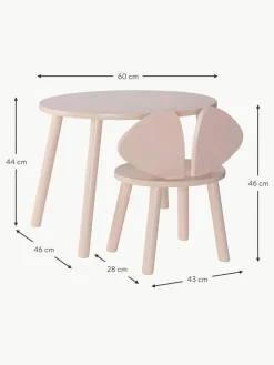 Kindertisch Mouse mit Kinderstuhl, 2er-Set