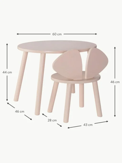 Kindertisch Mouse mit Kinderstuhl, 2er-Set