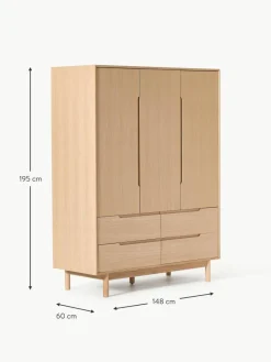 Kleiderschrank Cassy, 3-türig