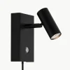 Kleine dimmbare LED-Wandleuchte Omari mit Stecker