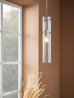 Kleine Glas-Pendelleuchte Tubo