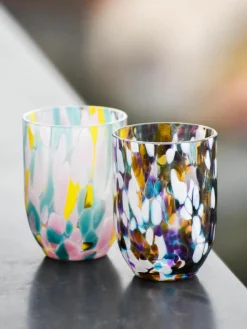 Kleine handgefertigte Wassergläser Splash, 6 Stück