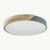 Kleine LED-Deckenleuchte Benoa mit Holzdekor