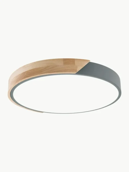 Kleine LED-Deckenleuchte Benoa mit Holzdekor
