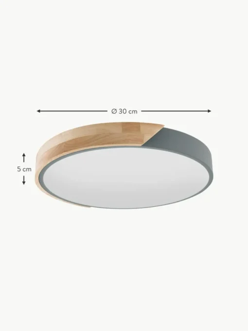 Kleine LED-Deckenleuchte Benoa mit Holzdekor