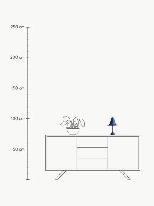 Kleine mobile LED-Tischlampe Pantop, Design Verner Panton