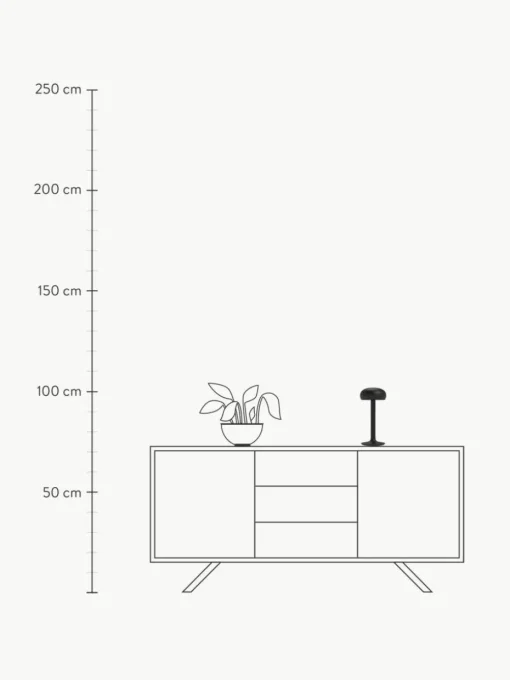 Kleine mobile LED-Tischlampe Emendo, dimmbar
