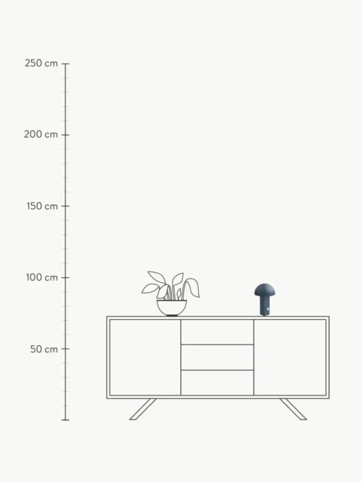 Kleine mobile LED-Tischlampe Hyppolite, dimmbar