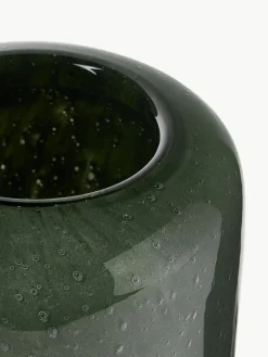 Kleine mundgeblasene Vase Dylla mit Luftbläschen, H 16 cm