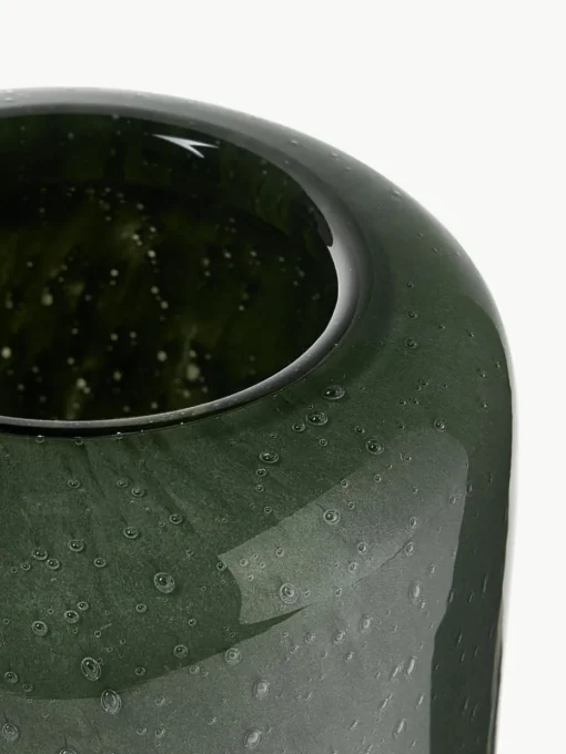 Kleine mundgeblasene Vase Dylla mit Luftbläschen, H 16 cm
