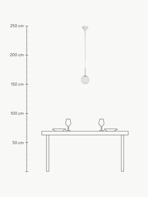 Kleine Pendelleuchte Cafe aus Opalglas