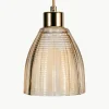 Kleine Pendelleuchte Gleaming Gold aus Glas