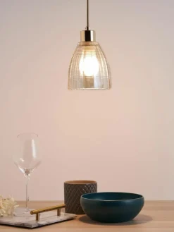 Kleine Pendelleuchte Gleaming Gold aus Glas