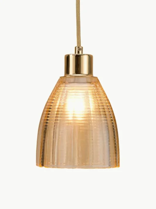Kleine Pendelleuchte Gleaming Gold aus Glas