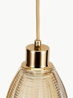 Kleine Pendelleuchte Gleaming Gold aus Glas