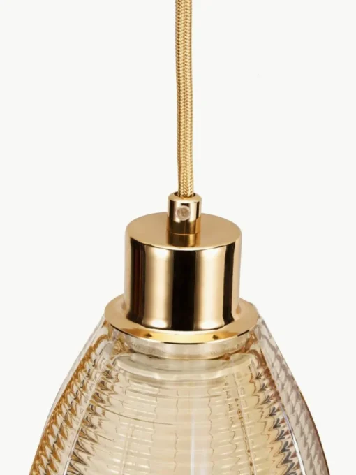 Kleine Pendelleuchte Gleaming Gold aus Glas