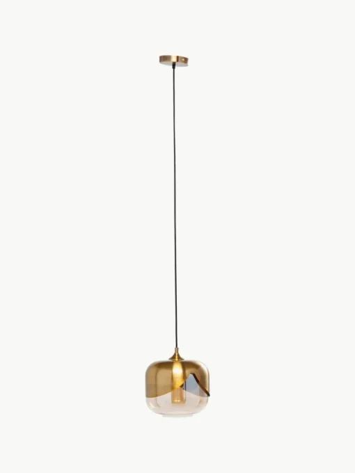 Kleine Pendelleuchte Golden Goblet aus Glas