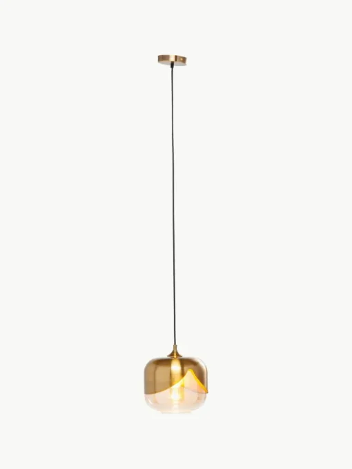Kleine Pendelleuchte Golden Goblet aus Glas